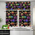 thumbnail image 5 of Halloween Pumpkin Bat Kitchen Curtains with Valance and Tier Sets, 3 Piece Vintage Farmhouse Short Tier Curtain for Kitchen Living Room, 5 of 6