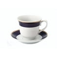 thumbnail image 5 of Set of 4 Colorful Porcelain Tea-Coffee Cups and Saucers Set - 8 oz, Blue and Gold, 5 of 5
