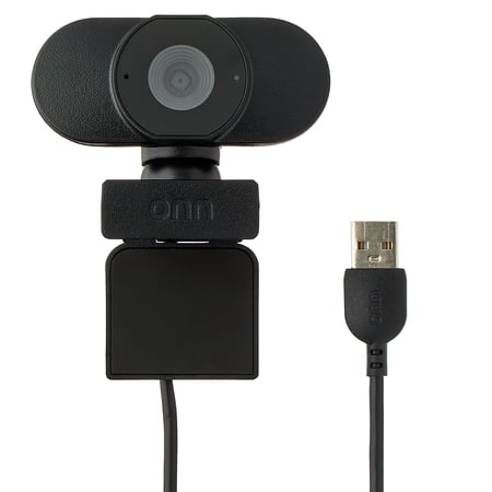 ONN 1440P WEBCAM WITH AUTOFOCUS AND BUILT-IN MICROPHONE, ADJUSTABLE,BLACK