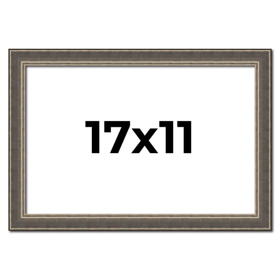 17x11 Frame Silver Real Wood Picture Frame Width 1.25 Inches | Interior Frame Depth 0.5 Inches |