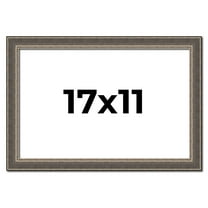 17x11 Frame Silver Real Wood Picture Frame Width 1.25 Inches | Interior Frame Depth 0.5 Inches |