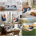 thumbnail image 6 of Navy Blue Burnt Orange Outdoor Pillow Covers, Waterproof Decorative Throw Pillowcases Set of 2, Modern Boho Art Geometric Couch Cushion Cases with Zipper for Outside Patio Garden Sofa 20"x12", 6 of 9