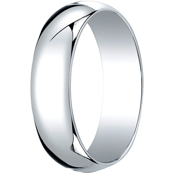 Mens Platinum, 6.0mm Traditional Dome Oval Wedding Band (sz 9.5)