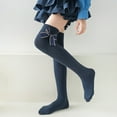 thumbnail image 7 of Godderr Kids Girl's High Socks Non-slip Knee High Socks Teen Extra Long over Knee Stockings Bow Style Dress Socks Little Girl's Cotton Tube Long Socks 2 Pairs for 3-12 Years, 7 of 7
