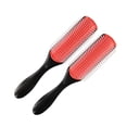 thumbnail image 4 of Cepillo desenredante para cabello húmedo y seco con cerdas para masaje del cuero cabelludo y mango ergonómico, color negro., 4 of 5