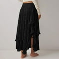 thumbnail image 4 of Women Renaissance Long Maxi Skirt Double Layered Ruffled Irregular Chiffon Skirts Black M, 4 of 7
