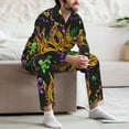 thumbnail image 7 of Salouo Mardi Gras Surface Print Button-Front Long Sleeve Pajama Set for Men, Soft 2Pjs Men's Long Sleeve Sleepwear-Large, 7 of 7