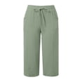 thumbnail image 6 of Pants for Girls Kids High Waist Solid Color Pocket Casual Pants Comfortable Everyday Green 4-5 Years, 6 of 6
