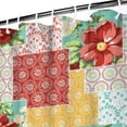 thumbnail image 4 of Waterproof Pioneer Pieced Patchwork Shower Curtain 72x84 Inch Bohemian Style Stitching Colorful Floral Polyester Unique Shower Curtain for Bathroom Hotel Home Decor with 12 Plastic Hooks, 4 of 5