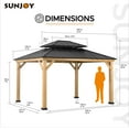 thumbnail image 4 of Sunjoy Bridgeport 11 x 13 ft. Outdoor Patio Cedar Framed Gazebo with Black Double Steel Hardtop Roof for Garden, Backyard Shade, 4 of 16
