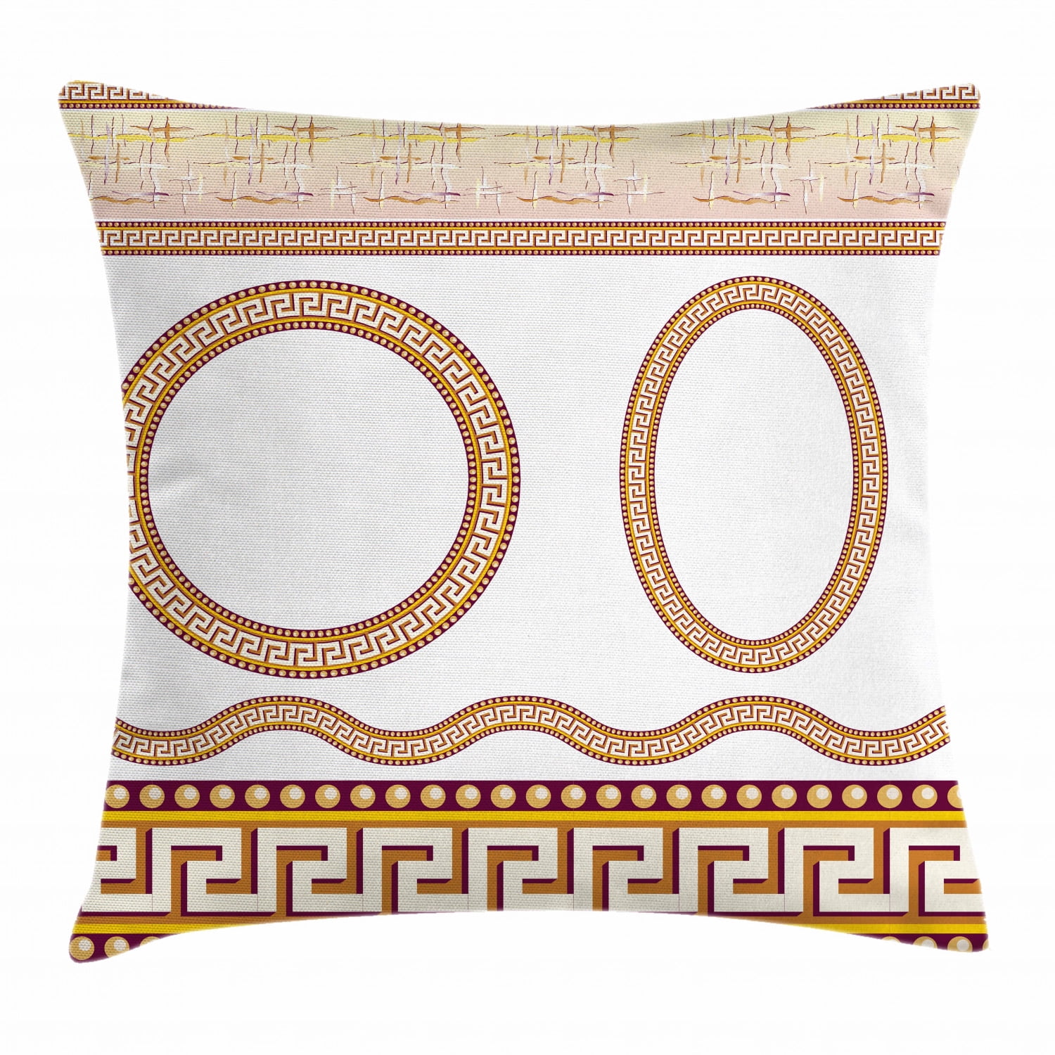 Greek Key Baroco gold velvet Greek border 18"x18" Decorative Pillow Throw Cover