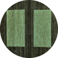 thumbnail image 1 of Ahgly Company Indoor Round Abstract Light Blue Modern Area Rugs, 3' Round, 1 of 4