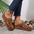 thumbnail image 4 of Bxsruta Women's Casual Perforated Mules with Wedge Heel and Cushioned Insole for Everyday Wear, 4 of 8
