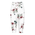 thumbnail image 4 of YDLCAFD Capris For Women Print Pants Bottom High Waist Drawstring Joggers, 4 of 5