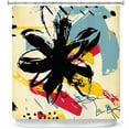 thumbnail image 1 of Shower Curtains 70" x 84" from DiaNoche Designs by Kim Hubball - Graffiti Flowers 2, 1 of 1