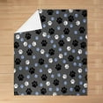 thumbnail image 3 of Cute Animals Paw Flannel Fleece Throw Blanket,Dog Paw Print Bed Blanket Kawaii Decor Fuzzy Blanket for Bed Sofa Couch,Bedroom Decor Grey Black Plush Blanket Baby 30"x40", 3 of 6