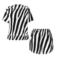 thumbnail image 5 of Picia Zebra Pajamas Sets for Women Soft Short-Sleeved Pjs with Lounge Shorts Two Piece Sleepwear-, 5 of 9