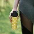 thumbnail image 6 of Susaid Yellow And White Polka Dot Print 18oz Sports Insulated Kettle Stainless Steel Water Bottle Leakproof Sport Flask, 6 of 7
