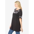 thumbnail image 3 of Woman Within Plus Size Embroidered Split-Neck Tunic, 3 of 6