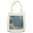 thumbnail image 1 of Floral Tote Bag, Grunge Rose Petals and Butterflies Red Hearts Love Valentines Vintage Design, Cloth Linen Reusable Bag for Shopping Books Beach and More, 16.5" X 14", Cream, by Ambesonne, 1 of 1