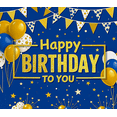 thumbnail image 3 of Blue Golden Birthday Banner with Balloons Stars and Polka Dots Happy Birthday Decoration Backdrop for Birthday Party Photography Props Party Supplies Decorations, 3 of 6