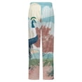 thumbnail image 6 of Peacock Garden Scene Winter Female Pants Flannel High Waist Women Pants Lady Warm Straight Leg Plush Trousers, 6 of 7