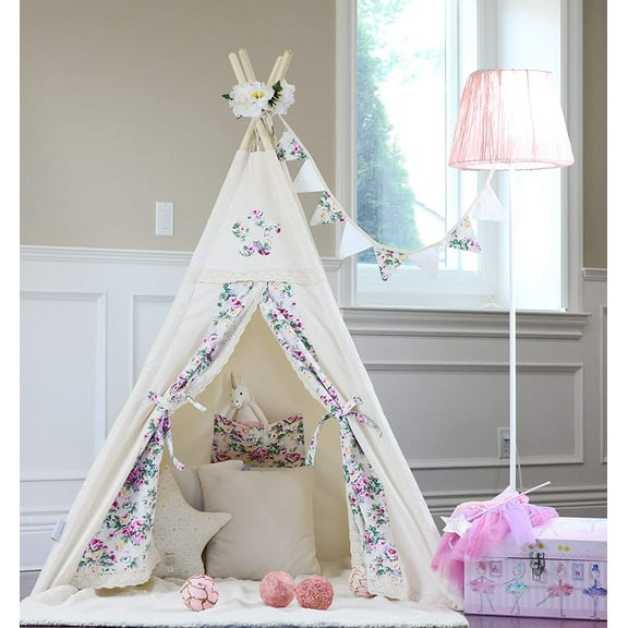 Flower Fairy Teepee Tent, Play Tent, Play House, Kids Room Decor
