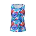 thumbnail image 3 of Picia Bright Flowers Pattern Women's Workout Tank Top,Breathable Activewear,Slim Fit Athletic Top,Versatile Workout Moisture-wicking top-, 3 of 9