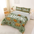thumbnail image 2 of Catabedysis Retro Camping Full Size Comforter Sets,Camp Life Print Bedding Comforter Set For Boys,Green,Light Gray Reversible,3 Pieces,1 Comforter and 2 Pillowcases, 2 of 7
