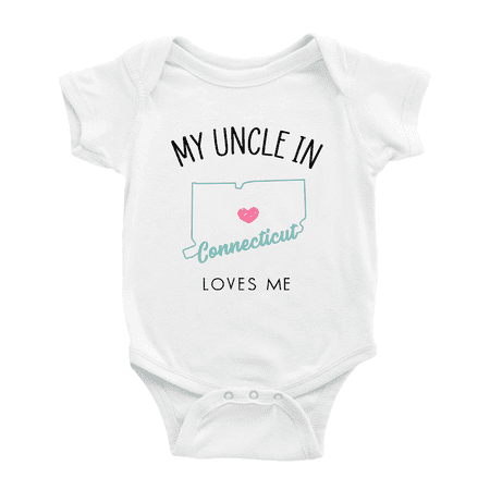 

My Uncle In Connecticut Loves Me Baby Romper Boy Girl Clothing 6-12 Months