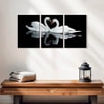 thumbnail image 2 of Elephant Stock Swans In Love Wall Art - Horizontal Multi Panel Canvas - Living Room Wall Decor - Animal Multi Panel - Black And Gray Decor - 26" x 12", 2 of 8