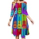 thumbnail image 1 of Vestido elegante y dulce para mujer con diseño de guitarra, estilo coreano kawaii, cuello cuadrado, clavijas de afinación para guitarra, pop art, Warhol y Andy, 1 of 6