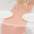 thumbnail image 5 of BalsaCircle 12" x 108" Dusty Rose Lamour Satin Table Top Runner Wedding Linens Dinner Event Decorations, 5 of 8