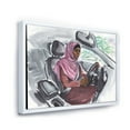 thumbnail image 3 of Designart 'Arabian Lady Driving A Car III' Modern Framed Canvas Wall Art Print, 3 of 5