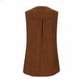 thumbnail image 5 of Dianli Tops Tees Women's Solid Color Casual Button V-Neck Sleeveless Loose T-Shirt Lightweight Breathable Cotton Linen Relaxed Fit Layering Top for Summer Beach Work Summer Tank, 5 of 6