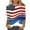 Z005, variant on Ichuanyi Womens Shirts , Womens Fashion Round Neck Casual Three Quarter Flag Print Tops T-shirt Blouse