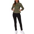 thumbnail image 2 of INSPIRE CHIC Veste en Denim pour Femme Col Montant Manches Longues Poches à Rabat Veste en Jean TG Vert, 2 of 5