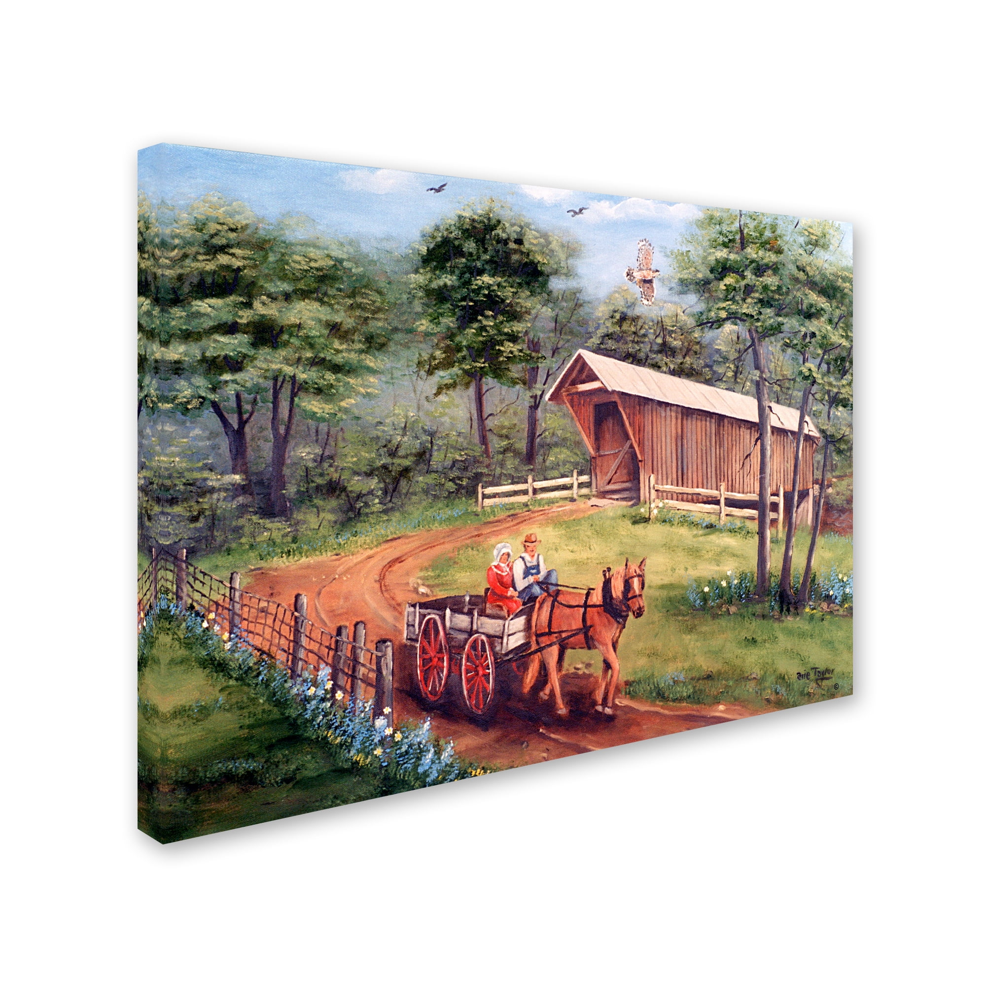 Trademark Fine Art 'Bunker Hill Covered Bridge' Canvas Art by Arie Reinhardt Taylor
