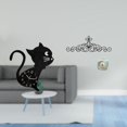 thumbnail image 2 of Reloj de pared,Reloj de pared con diseño de gato para guardería,sala de juegos y interior,Decoración de pared con pergaminos,Decoración de pared con pergamino,arte rústico de metal,Figura, 2 of 8