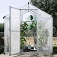 thumbnail image 7 of Ataucjin 4x6.25FT Aluminum Garden Greenhouse with Sliding Door, Roof Vent, and Drainage Gutter, Compact Walk-in Structure for Balcony & Patio Planting（ship in 2 boxes）, 7 of 7