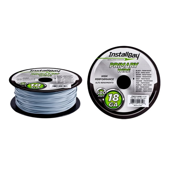 Primary Wire 18 Gauge Grey - Coil of 500 feet