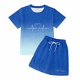 thumbnail image 3 of Tiijoy Summer Outfits for Girls Gradient Letter Short Sleeve Tshirt Shorts Set, Sizes 2-14, 3 of 4
