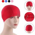 thumbnail image 4 of 4pcs Elastic Swim Caps Colored Swim Hat Comfortable Fabric Swimming Hat Non-slip Swimming Cap Lightw, 4 of 5