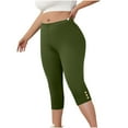 thumbnail image 4 of Abomasnow Women's Plus Size Capri Pants Slim Fit Elastic Waist Stretch Knee Length Pants Soft Wrinkle Free Pull On Capris S-5XL, 4 of 8