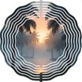 thumbnail image 2 of Tropical Sunset Metal Wind Spinner & Chime - Serene Palm Tree Design for Yard & Garden Decor Captivating Colors & Tranquil Vibes, 2 of 6