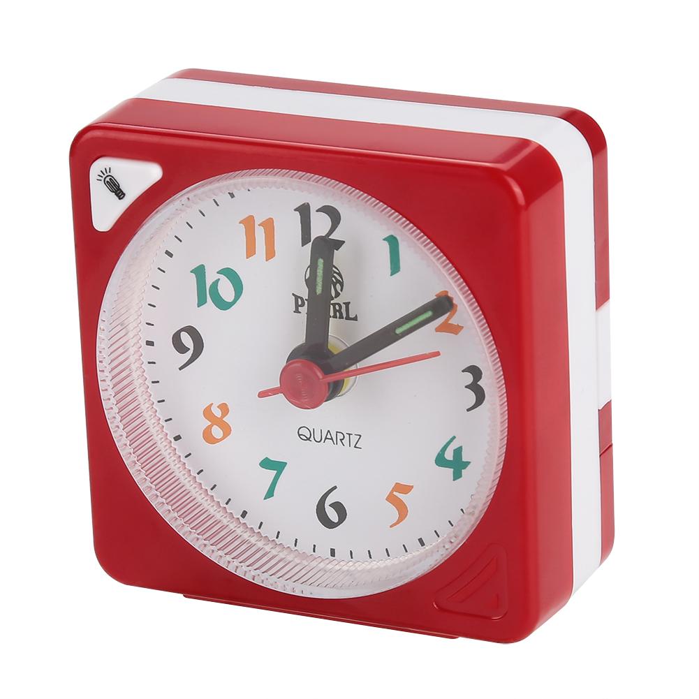 Mini Réveil De Voyage à Quartz - LED, Alarme, Snooze - Pour Bureau, Domicile, Voyage - Bleu