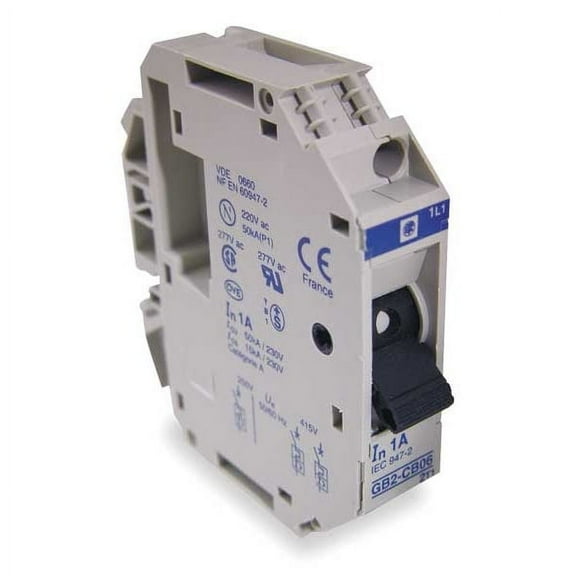 Schneider Electric Circuit Protector,1 A,16 AWG,12 AWG GB2CB06