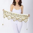 thumbnail image 3 of Velvet Egyptian Cabaret Fusion Belly Dance Hip Scarf Belt Skirt Wrap Sash White, 3 of 4