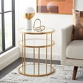thumbnail image 2 of SAFAVIEH Layta 3 Shelf Modern Gold/Glass Round End Table (20 in. W x 20 in. D x 22.6 in. H), 2 of 9