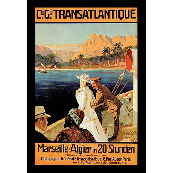 Marseille-Algiers Cruise Line Fine art canvas print (20" x 30")